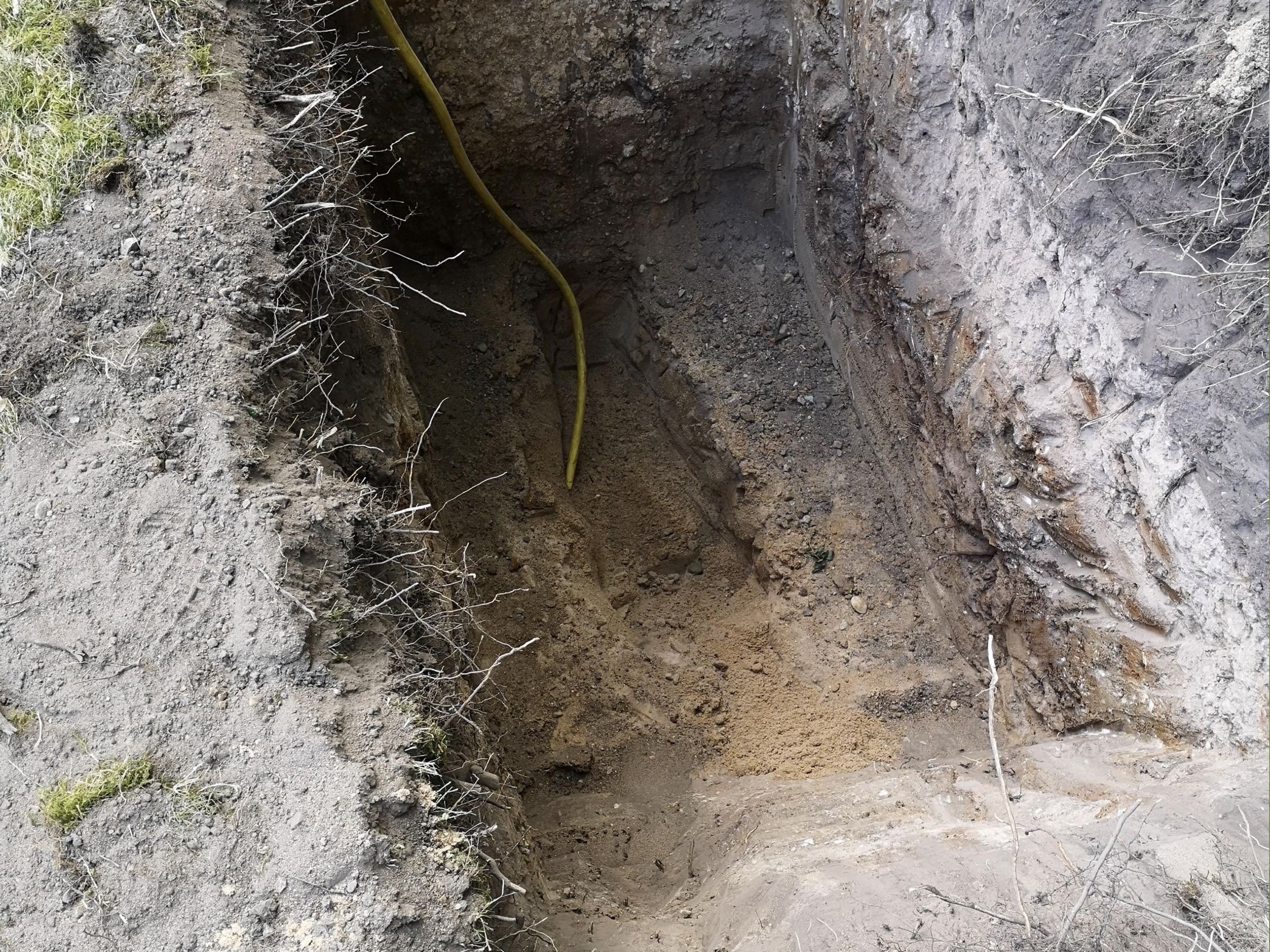 Absinkversuch im offenen Schurf